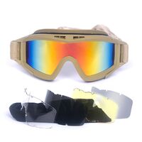 Safety shockproof tactical goggles, set with 5 lens, 战术套装-沙漠蝗虫-DX