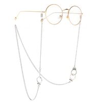 Silver-colored metal non-slip chain, with handcuffs, for glasses and masks GL053