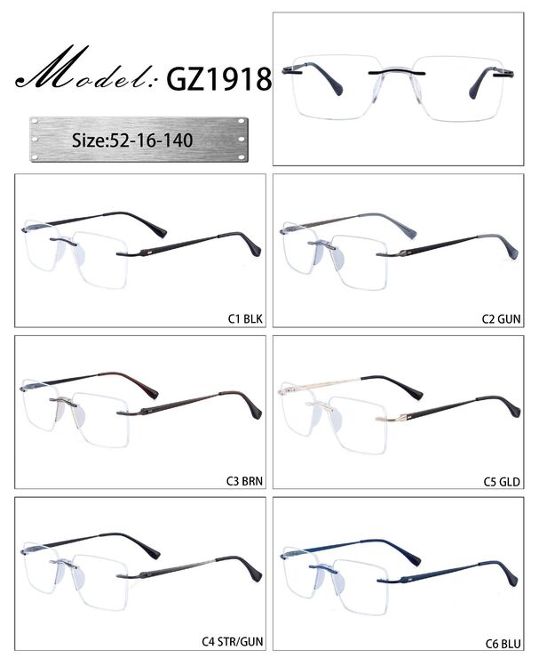 Оправа металлическая безободковая с мягким носоупором и флексом GZ1918-DA