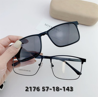 Оправа гибридная, металл + TR90, с магнитной солнцезащитной насадкой SANTA 2176