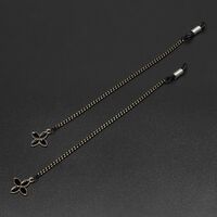 Black-colored metal non-slip chain, with a sheet, for glasses and masks GL669