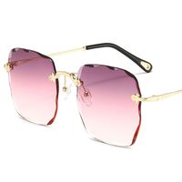 Metal rimless sunglasses with UV400 protection 2877-GT