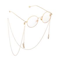Gold-colored metal non-slip chain, with a planet pendant, for glasses and masks GL761
