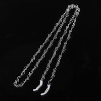 Steel-colored metal non-slip chain, withheart, for glasses and masks GS013