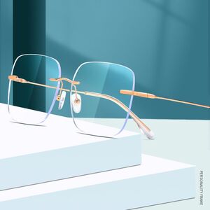Металлические безободковые очки с защитой Blue Ray Cut KY5101方形