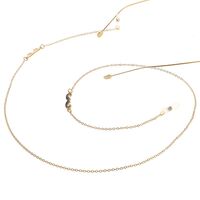 Gold-colored metal non-slip chain, with glasses and mustache, for glasses and masks GL033