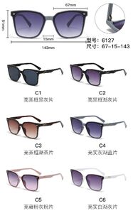 PC plastic sunglasses with metal hinge 6127W