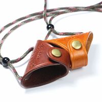 Genuine leather glasses case with string PGNH009