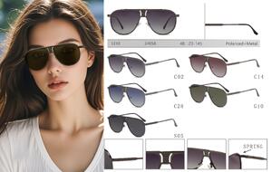 Солнцезащитные поляризационные женские металлические очки Leke LK34058