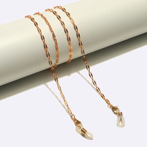 Gold-colored metal non-slip chain, with printed lip, for glasses and masks GL1643