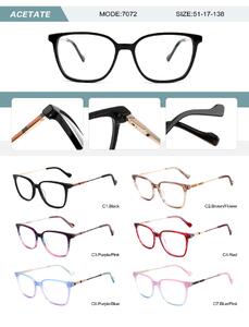 Plastic acetate frame for women with spring hinges 7072-DA