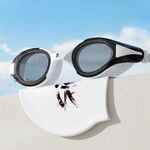 Очки для плавания водонепроницаемые с защитой от запотевания, с шапочкой, 6612-YU