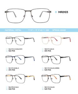 Металлическая оправа с дужками из пластика TR-90 с флексом MR0103