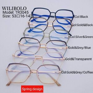 Metal + TR90 ultrathin women's frames with spring hinges Wilibolo TR3045