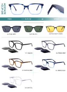 Plastic acetate frame with spring hinges + polarized clip-on Big City F3033S