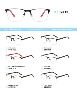 Металлическая оправа с дужками из материала TR-90 HT23-69