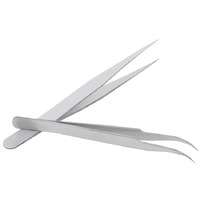 Set of 3 stainless steel tweezers with a PVC case TS-9803