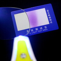 Blue light transmittance test chart
