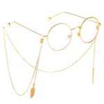 Металлическая нескользящая цепочка, c листом, для очков и масок GL352