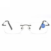 Rimless metal eyeglasses for reading 3512 with Blue ray cut protection, from +1.00 to +4.00, PD62-64