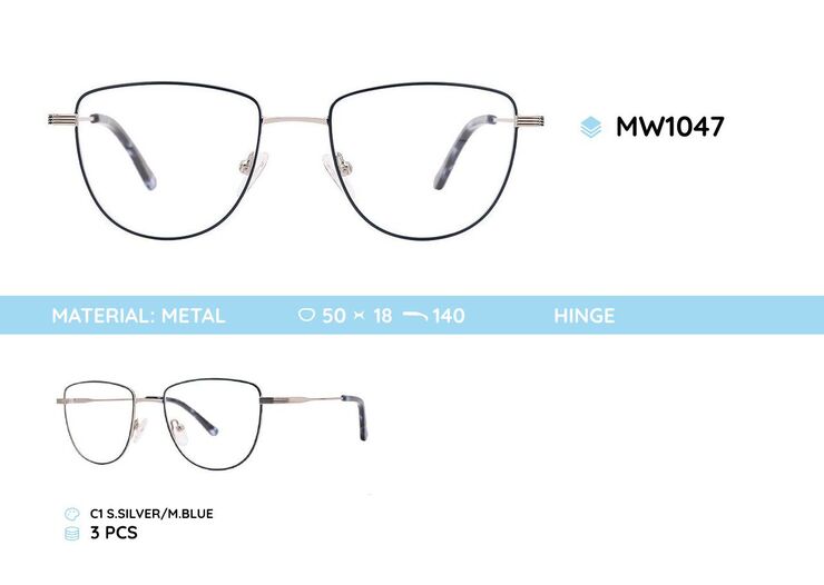 Metal women's frames for glasses MW1047
