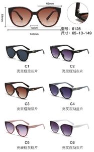 PC plastic sunglasses with metal hinge 6128W