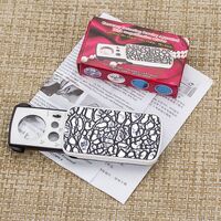 Folding magnifier with universal backlight 774-3ZX-XX, dimensions: ⌀25 mm, ⌀12 mm, ⌀8 mm. Magnification: 30Х, 60Х, 90Х