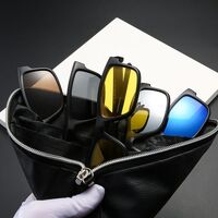 TR90/PC plastic frame + 5 polarized sun protection magnet clip-on set + leather bag El Dorado EL2271A