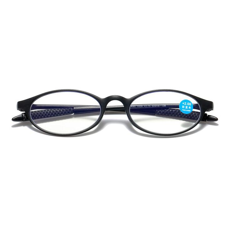 TR90 glasses for reading with Blue ray cut protection, diopters from +1.00 to +4.00, RMC=62-64, TR1928