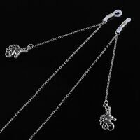 Silver-colored metal non-slip chain, with seahorse, for glasses and masks GL209