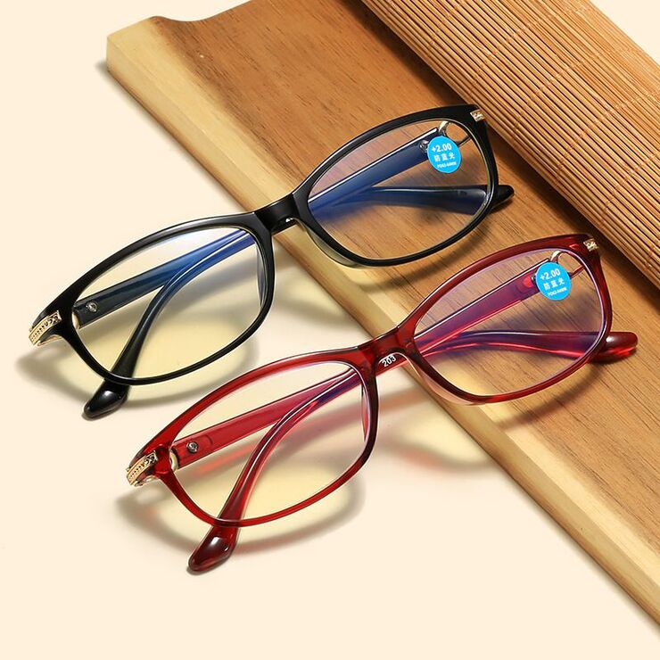 Plastic glasses for reading, with Blue ray cut protection, diopters from +1.00 to +4.00, RMC=62-64, T0203