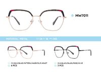 Metal frames for glasses, with spring hinges MW7011