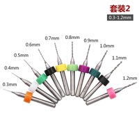 Set of 10 drill bits for drilling machine, Ø 0.1-1 / 0.3-1.2 / 1.1-2 / 0.6-1.5 / 1.5-2.4 / 2.1-3.0 mm