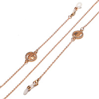 Металлическая цепочка для очков с золотыми полыми листьями GL1212