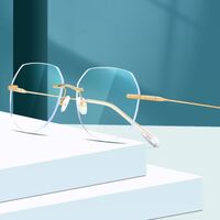 Metal rimless glasses with Blue ray cut KY5100尖