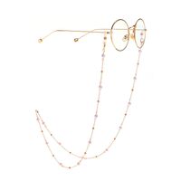 Gold-colored metal non-slip chain, with pearl bead, for glasses and masks GL946