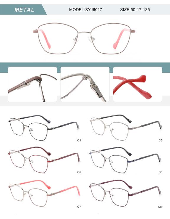 Metal frame for women with spring hinges SYJ6017-DA