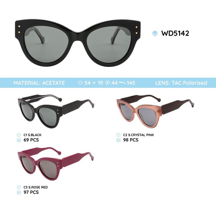 Plastic acetate frame polarized sunglasses WD5142