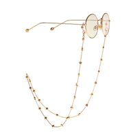 Gold-colored metal non-slip chain, with colorful crystal, for glasses and masks GL928