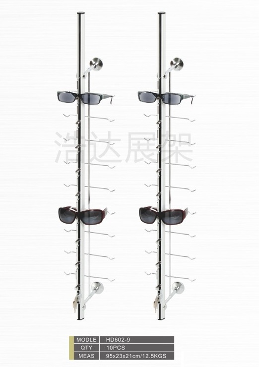 Stand wall-mount glasses rack with 9-20 slots and locks HD602