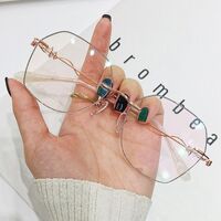 Очки металлические безрамочные с защитой от синего света 2875-GT