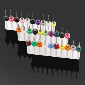 Set of drills made of tungsten steel with cylindrical shanks, Ø0.1-3 mm