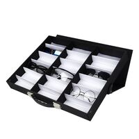 Glasses and frames portable holder display with 18 slots and cover, from 2 pieces JS-C200908