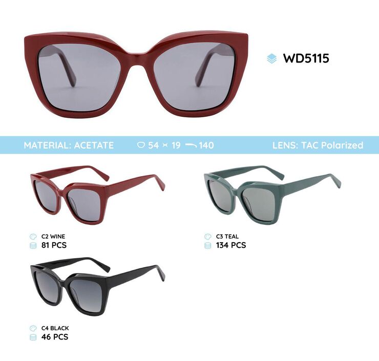 Plastic acetate frame polarized sunglasses WD5115