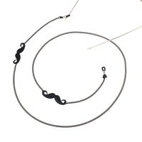 Black-colored metal non-slip chain, with pendant beard, for glasses and masks GL830