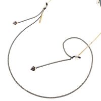 Black-colored metal non-slip chain, with pendant diamond shaped, for glasses and masks GL458