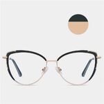 Combined frame (metal + TR90) or glasses with blue light protection, with spring hinges FA87069