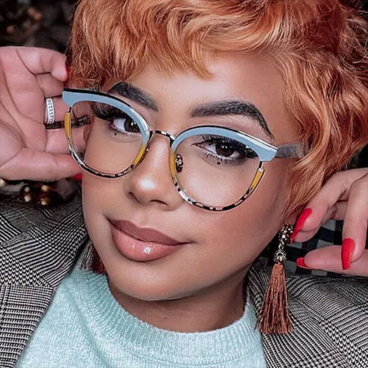 Plastic TR90 glasses with blue light protection for women 5033-97551-PN