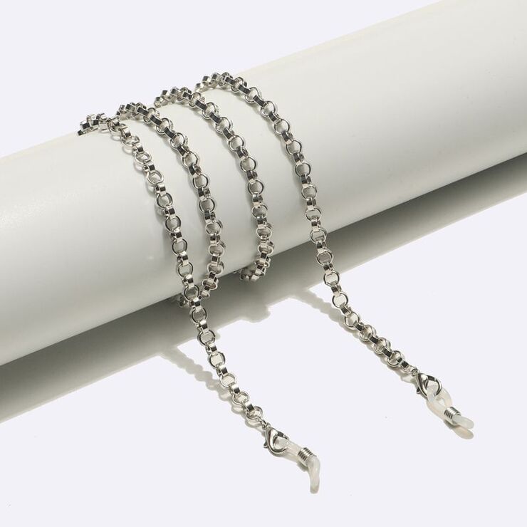 Silver-colored metal non-slip chain, for glasses and masks GL1649