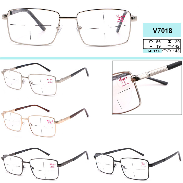 Eyeglasses for men on metal frames Vizzini V7018 dioptries +0,75 to +4,00/+6,00 (step 0,25/0,50); -1,00 to -3,00/-8,00 (step 0,25/0,50)